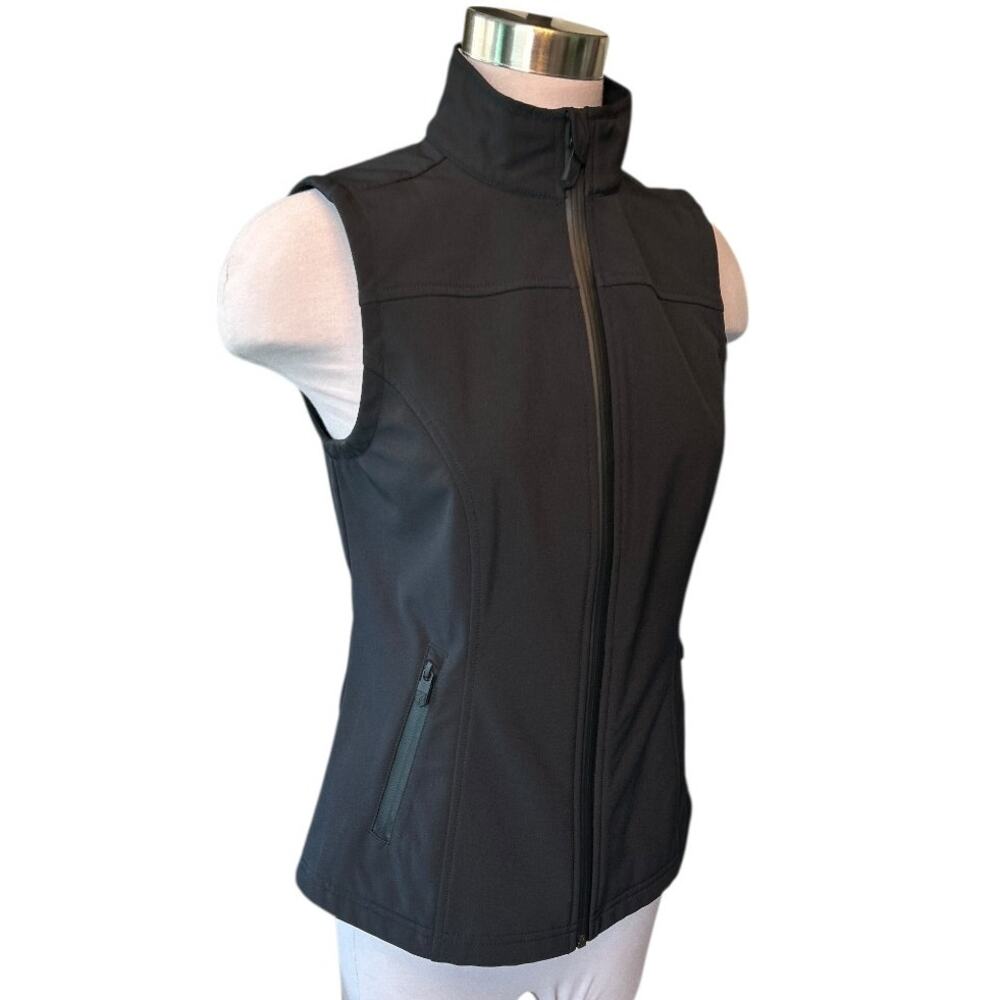 NWOT RANK 45 Outdoor Athletic Soft Shell All Black Full Zip Vest Women’s XS